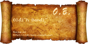 Oláh Benő névjegykártya