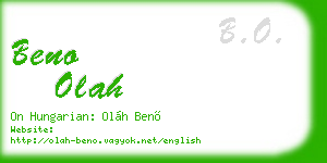 beno olah business card